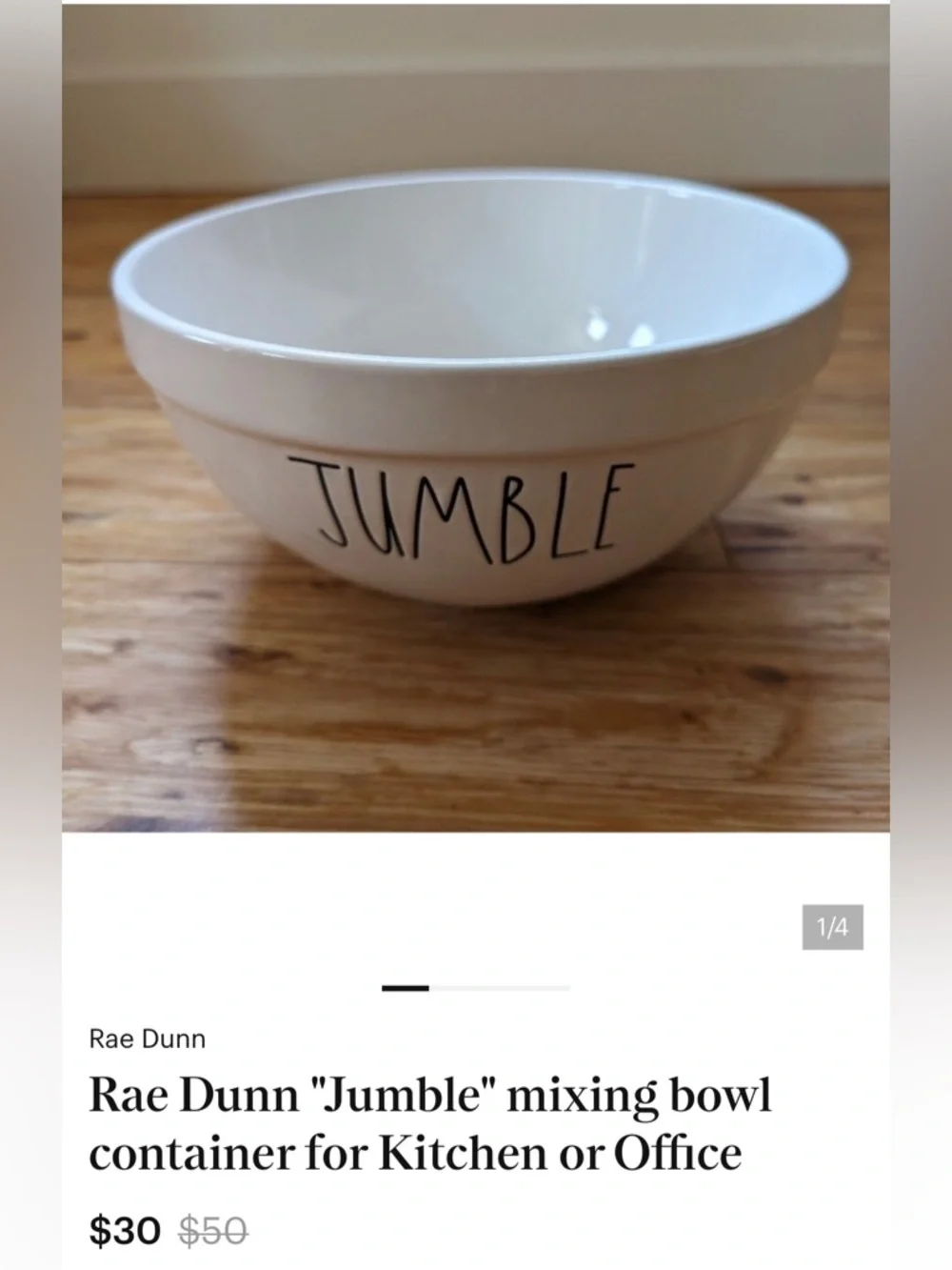 Rae Dunn by Magenta 3 pc. Ceramic Mixing/Serving Bowls White/Black EUC